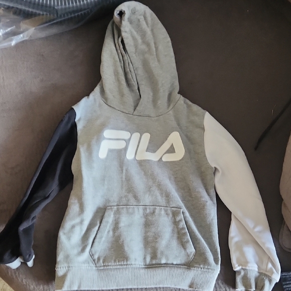 Fila Gray Hoodie with Black and White Sleeves - Picture 1 of 1